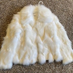 New pure white fox leg fur coat jacket No smell